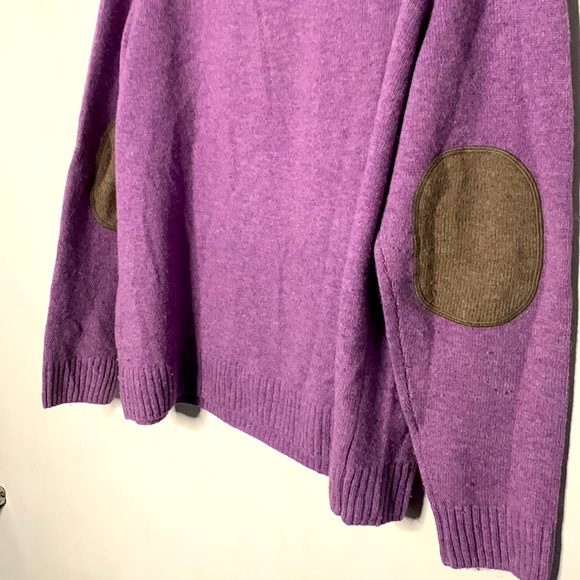 Black Brown Violet V-Neck Sweater - Picture 3 of 4